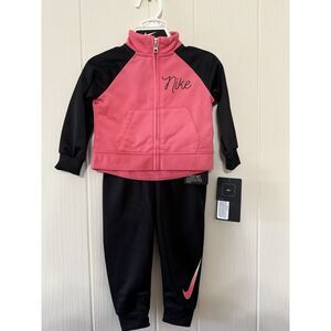 Nike Baby 2 Piece Full Zip Jacket Elastic Pant Set 12M Jogger Track Sweatsuit